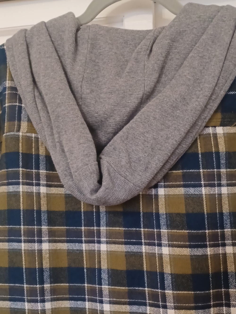 Hawx Work XL Hooded-Button Up Shirt Mens Multi -plaid Work Gear EUC - Picture 3 of 7